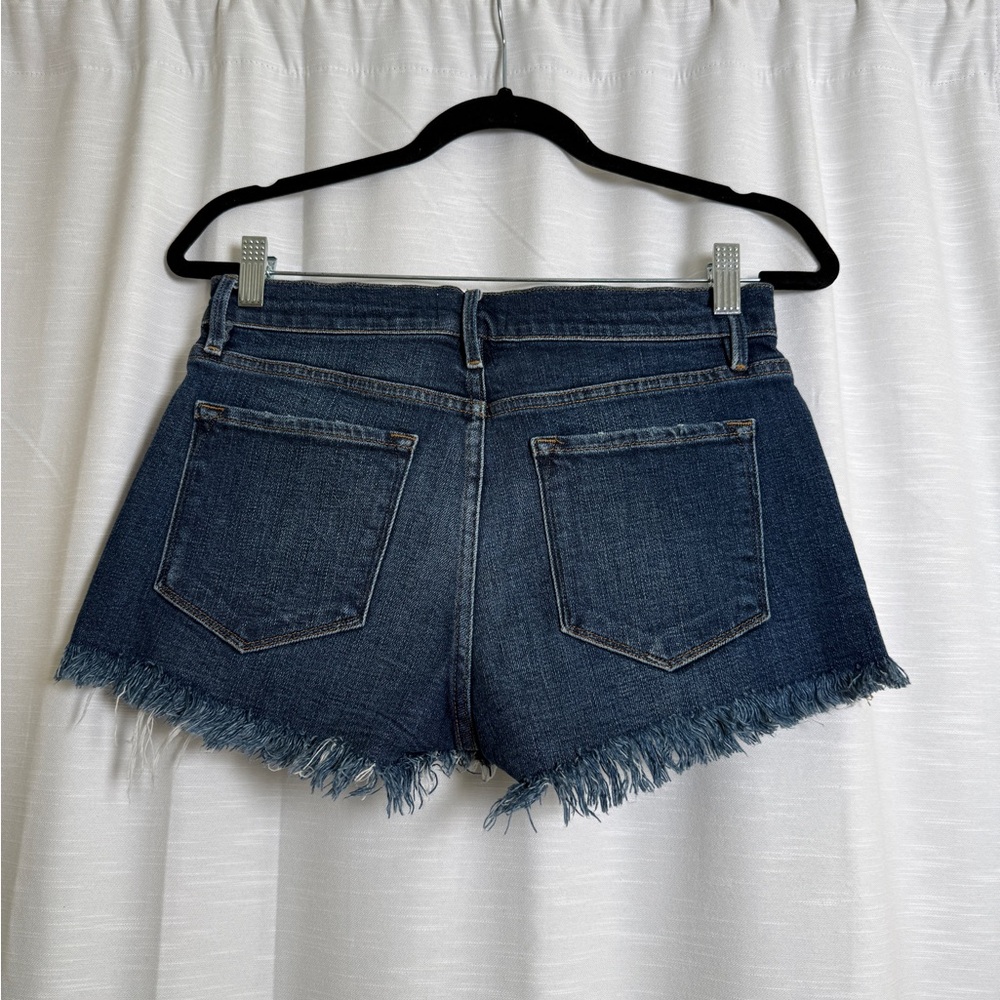 Frame Le Cut Off Mid-Rise Slim Fit Denim Shorts Festival Outfit | Size 27 - Picture 10 of 15